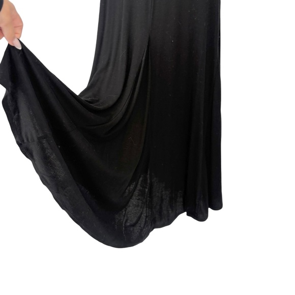 AG Jeans Chels Black Maxi Dress Turtleneck Front Slit Stretch Small NWOT - Picture 10 of 13